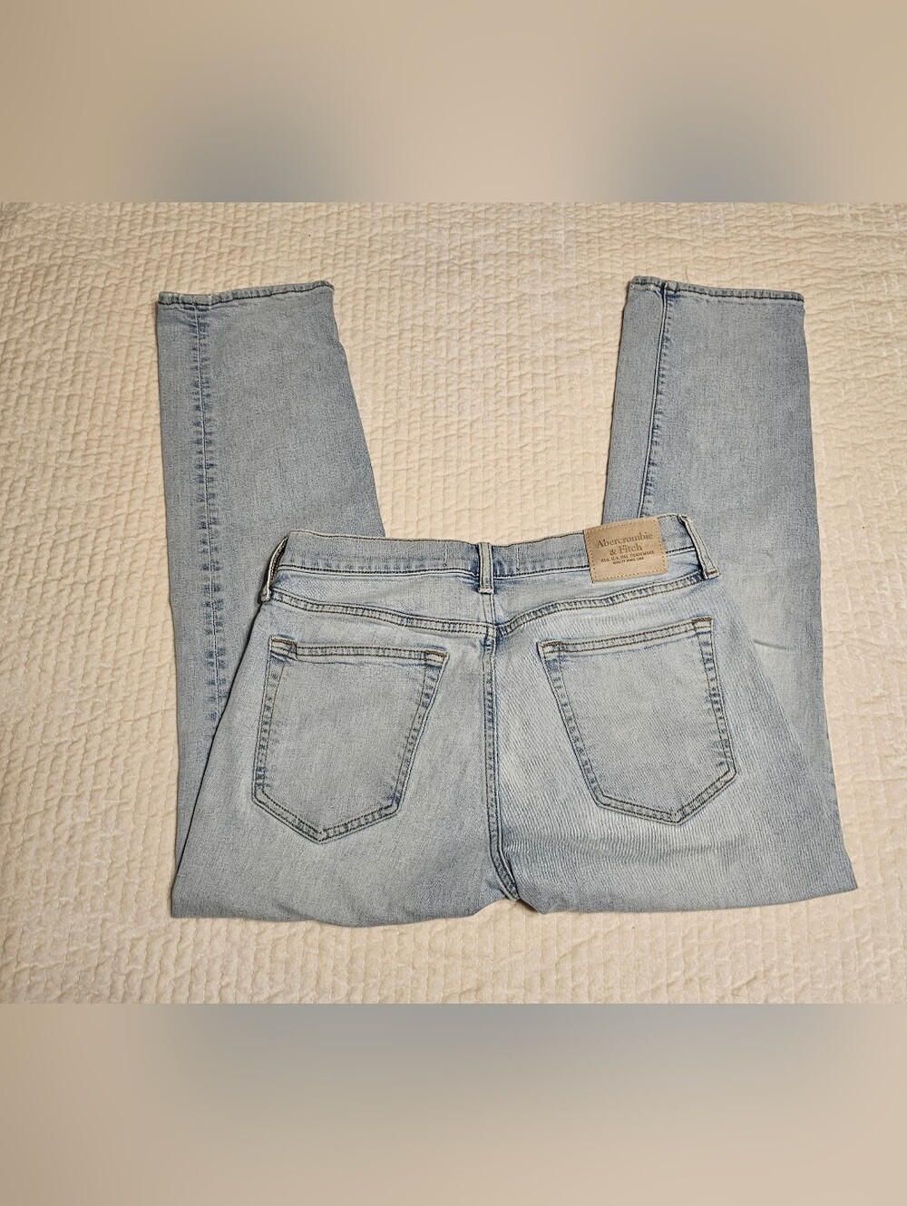 Abercrombie & Fitch Pale Blue High-Rise Skinny Jeans
